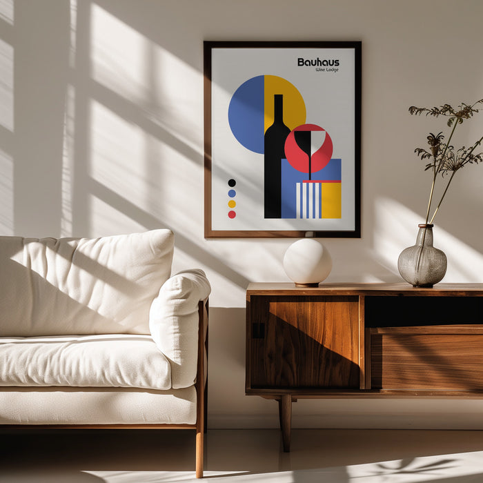 Bauhaus Wine Lodge - Retrodrome Framed Art | Home or Office Art