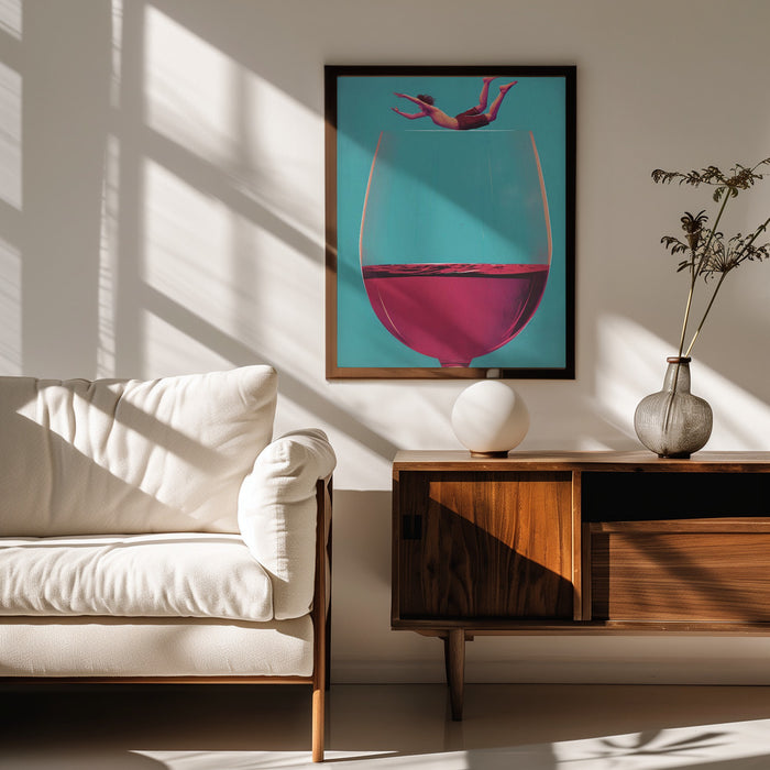 Wine Dive - Andreas Magnusson Framed Art | Home or Office Art