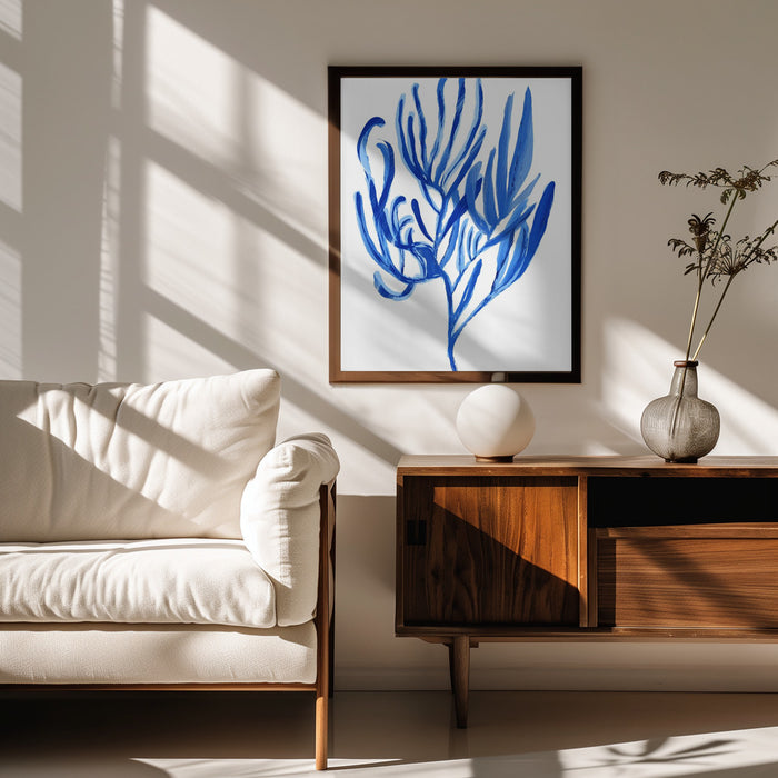 Blue Aquatic Plant Poster 4 - cartissi Framed Art | Home or Office Art