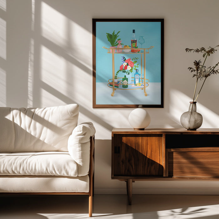 Bar Cart - Petra Lizde Framed Art | Home or Office Art