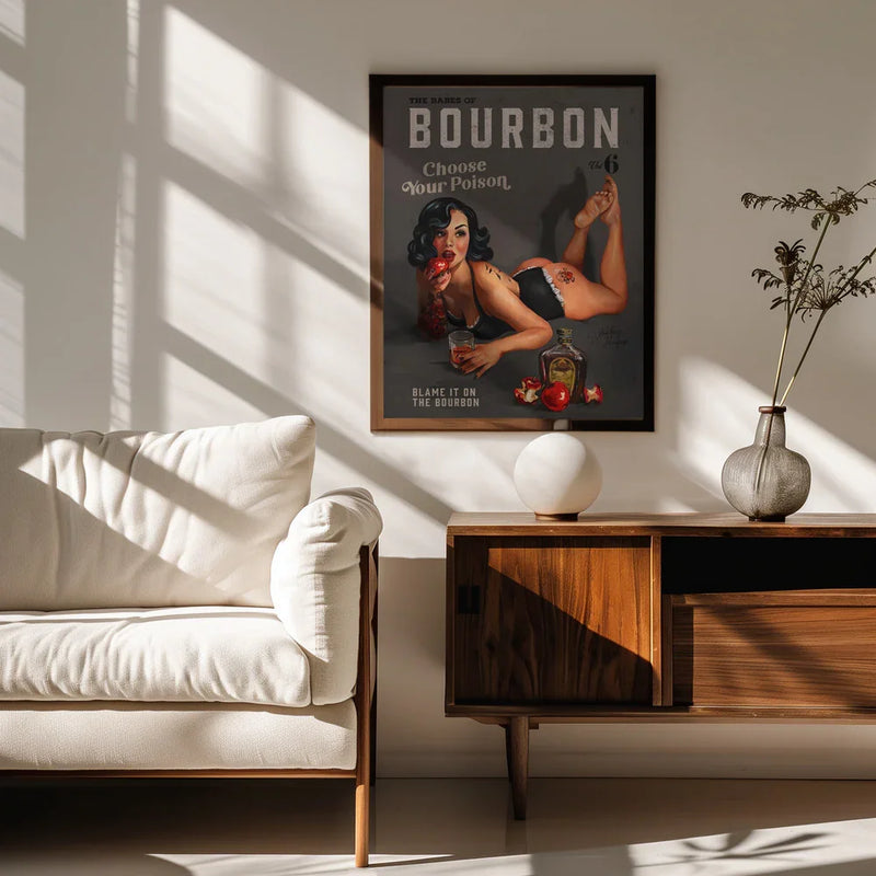 Babes of Bourbon Vol 6 Choose Your Poison Sexy Pinup - The Whiskey Ginger Framed Art | Home or Office Art