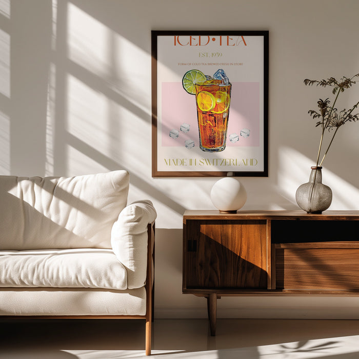 Refreshing Glass of Iced Tea - Nazma Khokhar Framed Art | Home or Office Art