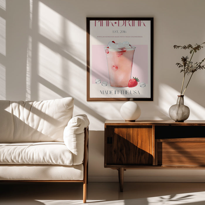 Pink Drink Print - Nazma Khokhar Framed Art | Home or Office Art