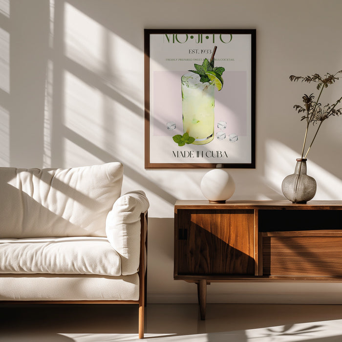 Mojito Print Cocktail - Nazma Khokhar Framed Art | Home or Office Art
