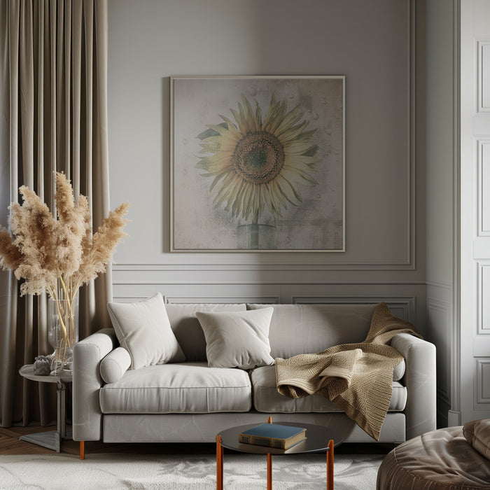 sunflower by Kerstin Kaufmann Square Canvas Print Art for Modern Home Decor. Decorate your office or living room with canvas artwork
