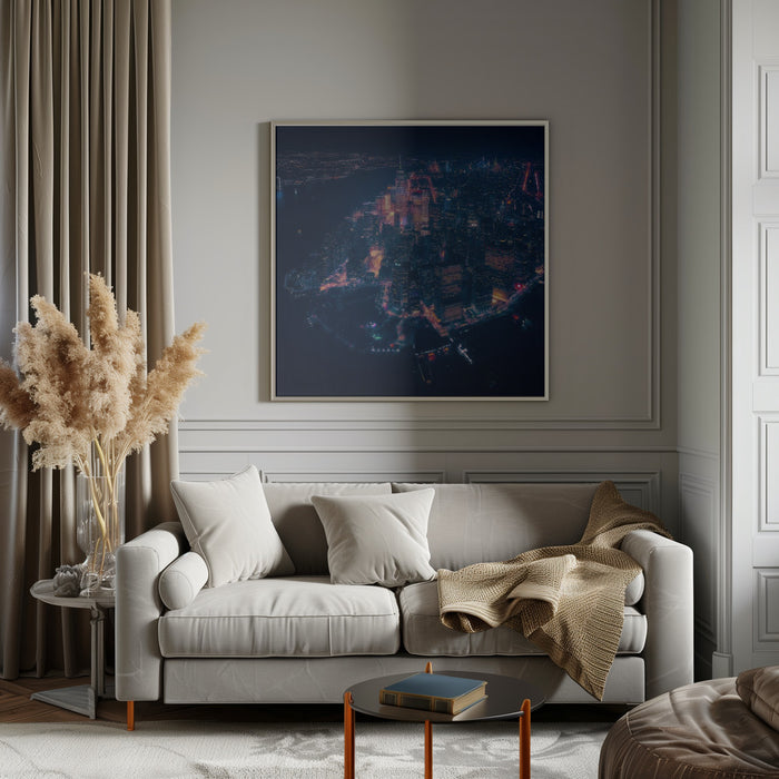 Lower Manhattan by Javier de la Torre Square Canvas Print Art for Modern Home Decor. Decorate your office or living room with canvas artwork