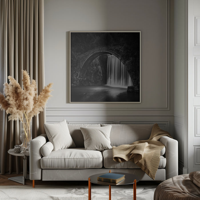 Paleokaria Waterfall by George Digalakis Square Canvas Print Art for Modern Home Decor. Decorate your office or living room with canvas artwork