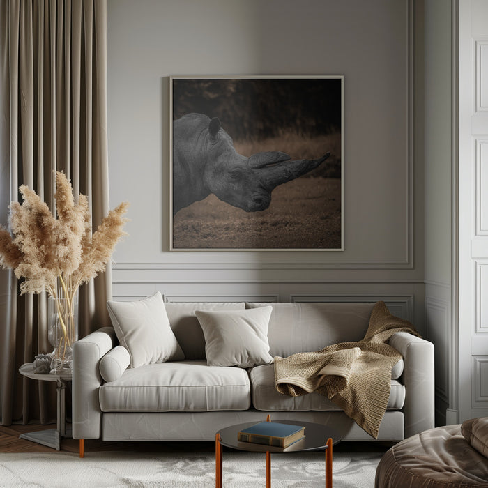 Rhinoceros by Georgios Tsikiridis Square Canvas Print Art for Modern Home Decor. Decorate your office or living room with canvas artwork