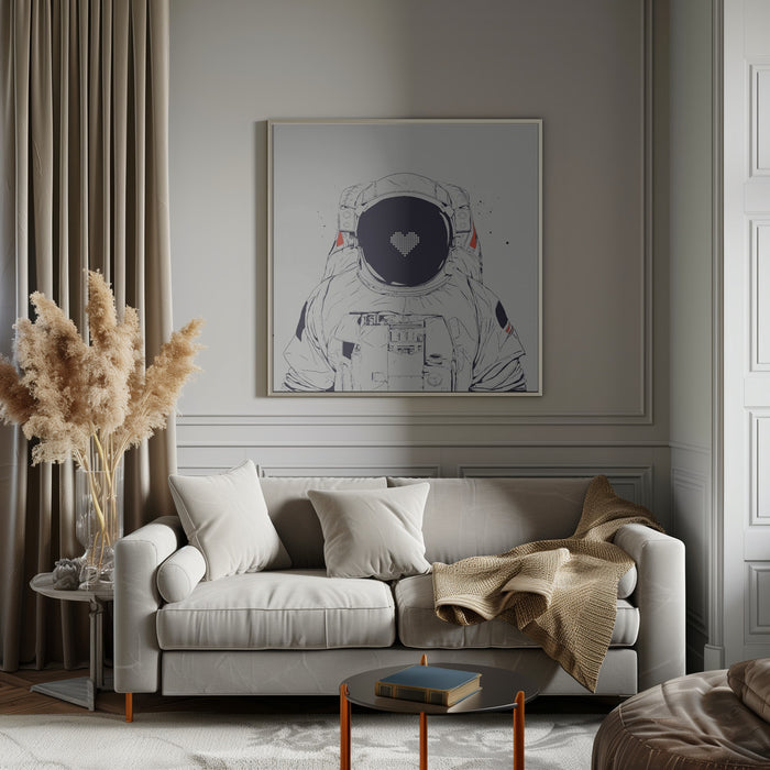 Astronaut love by Balazs Solti Square Canvas Print Art for Modern Home Decor. Decorate your office or living room with canvas artwork