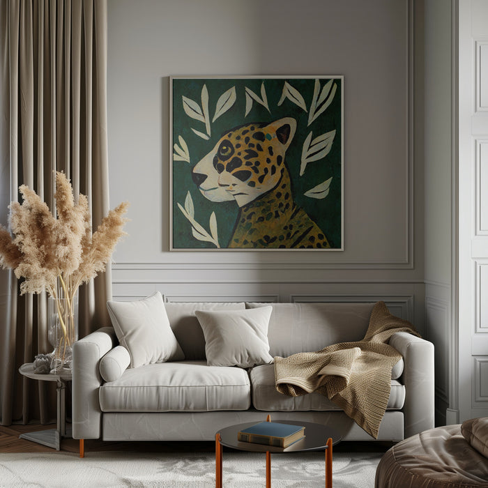 Tiger In Profile Square Canvas Art  Treechild 