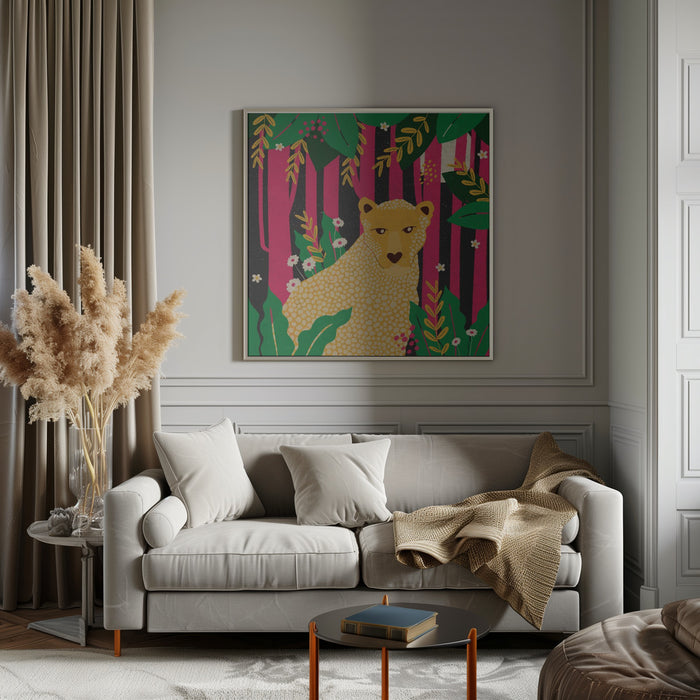 Leopard-Animal Trilogy Square Canvas Art  Shriya Bhattacharya 