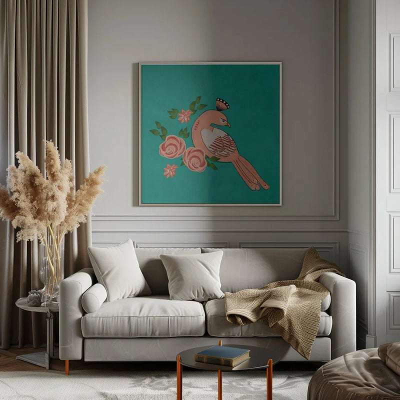 Pigeons In Pakistan  Erum Khalili.png Square Canvas Art  Erum Khalili 