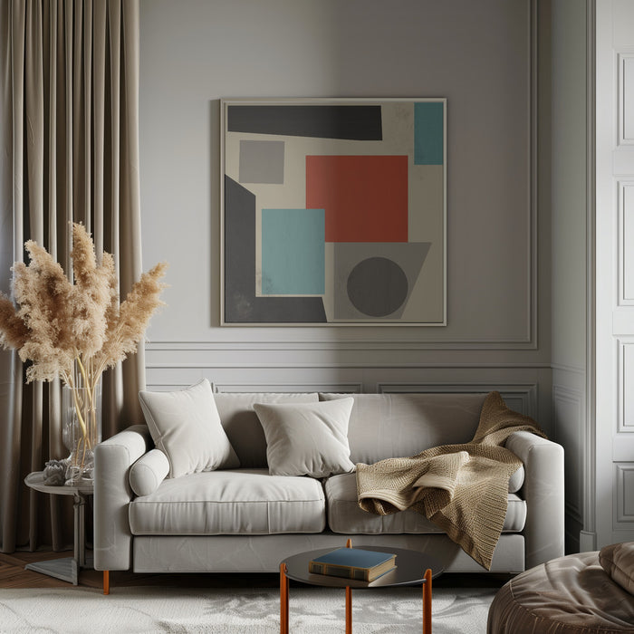 GEOMETRIC POINT Nr 2 by THE MIUUS STUDIO Square Canvas Print Art for Modern Home Decor. Decorate your office or living room with canvas artwork