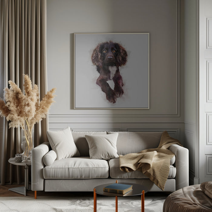 Baby Puppy by Emel Tunaboylu Square Canvas Print Art for Modern Home Decor. Decorate your office or living room with canvas artwork