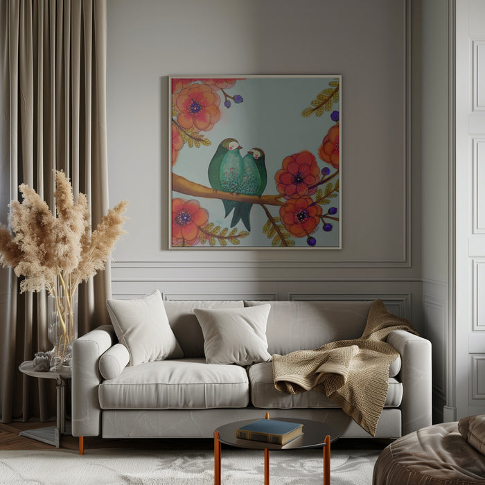 Feather Bellies by Sylvie Demers Square Canvas Print Art for Modern Home Decor. Decorate your office or living room with canvas artwork