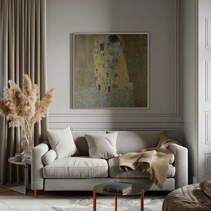 The Kiss (1907–1908) by Gustav Klimt Square Canvas Print Art for Modern Home Decor. Decorate your office or living room with canvas artwork