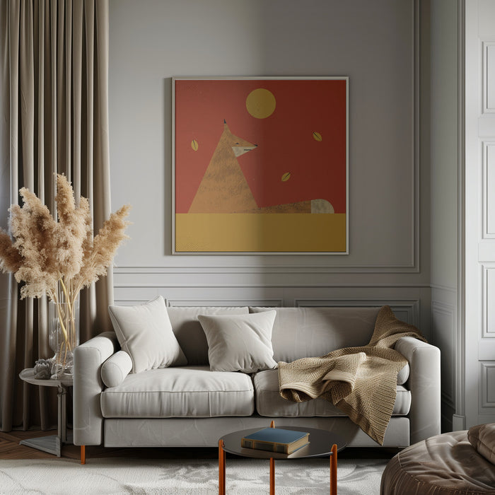Fox by Vision Grasp Art Square Canvas Print Art for Modern Home Decor. Decorate your office or living room with canvas artwork