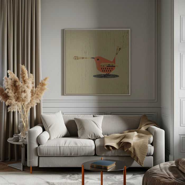 Singing Bird by Vision Grasp Art Square Canvas Print Art for Modern Home Decor. Decorate your office or living room with canvas artwork