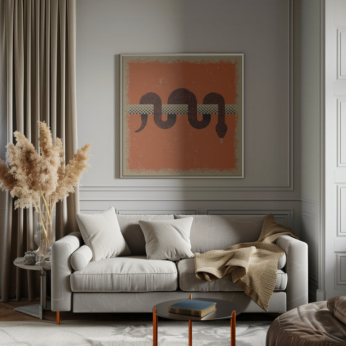 Snake 2 by Vision Grasp Art Square Canvas Print Art for Modern Home Decor. Decorate your office or living room with canvas artwork