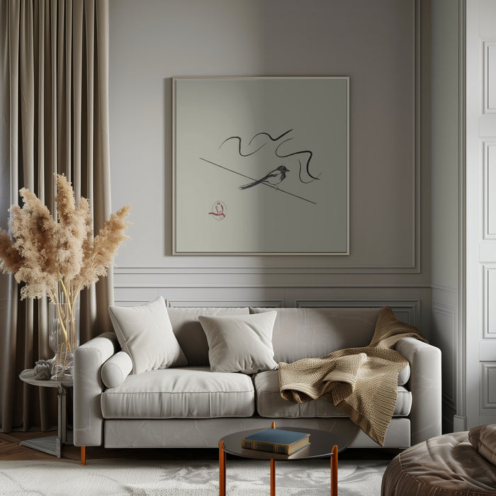 Magpie Square Canvas Art  Vision Grasp Art 