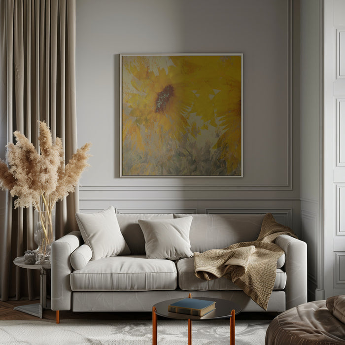 Sunflower by Nel Talen Square Canvas Print Art for Modern Home Decor. Decorate your office or living room with canvas artwork