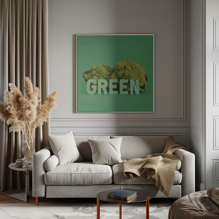 Green.1 by Julia Ramiro Square Canvas Print Art for Modern Home Decor. Decorate your office or living room with canvas artwork