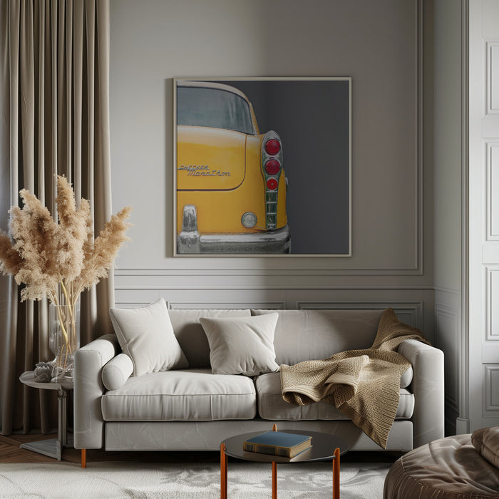 The Yellow Cab by Roland Weber Square Canvas Print Art for Modern Home Decor. Decorate your office or living room with canvas artwork