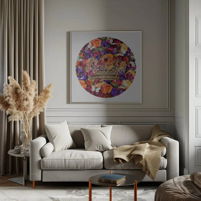 Destiny Blooms & Crown by Sue Skellern Square Canvas Print Art for Modern Home Decor. Decorate your office or living room with canvas artwork