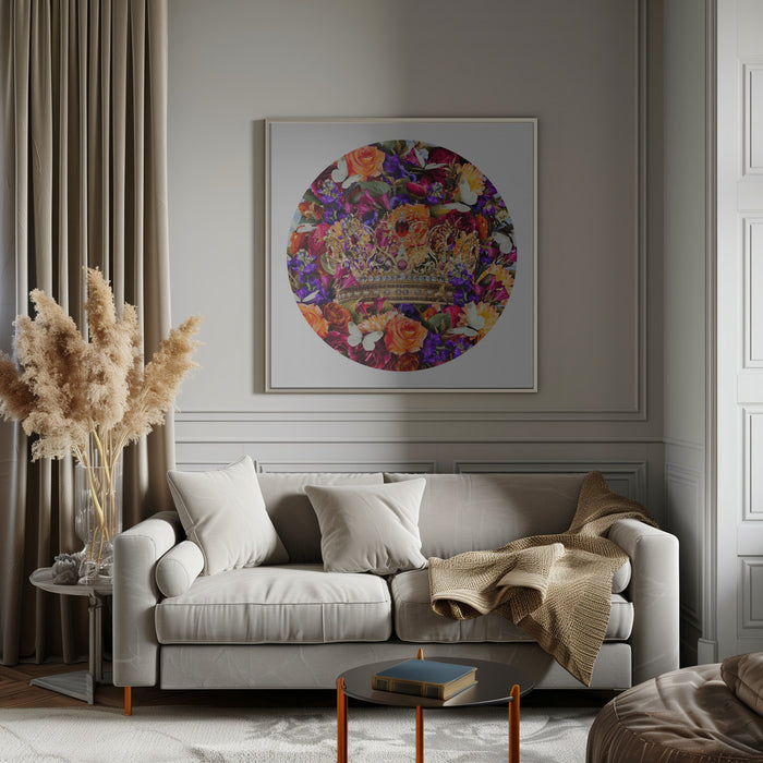 Destiny Blooms & Crown by Sue Skellern Square Canvas Print Art for Modern Home Decor. Decorate your office or living room with canvas artwork
