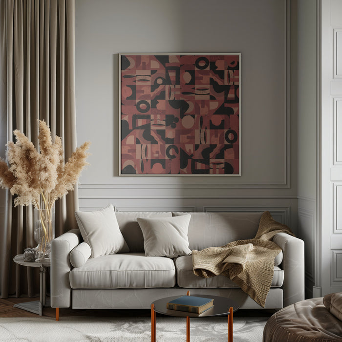 Mid Century Grid Pattern Nine by Little Dean Square Canvas Print Art for Modern Home Decor. Decorate your office or living room with canvas artwork