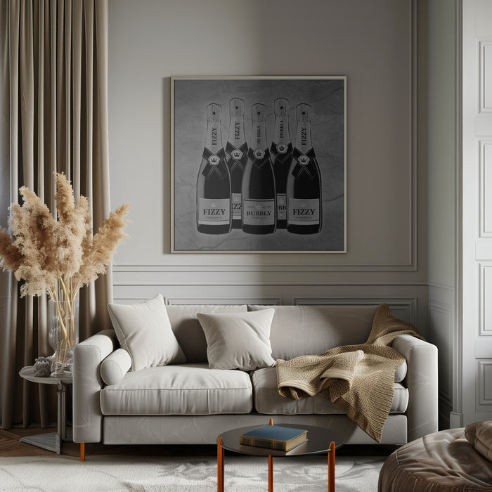 Champagne by Martina Square Canvas Print Art for Modern Home Decor. Decorate your office or living room with canvas artwork