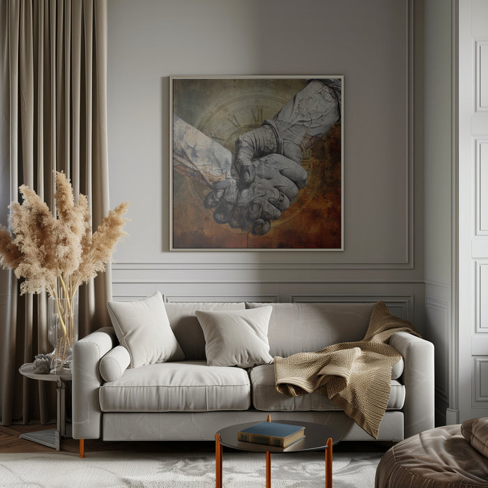 Hands 4 by Rafal Kulik Square Canvas Print Art for Modern Home Decor. Decorate your office or living room with canvas artwork