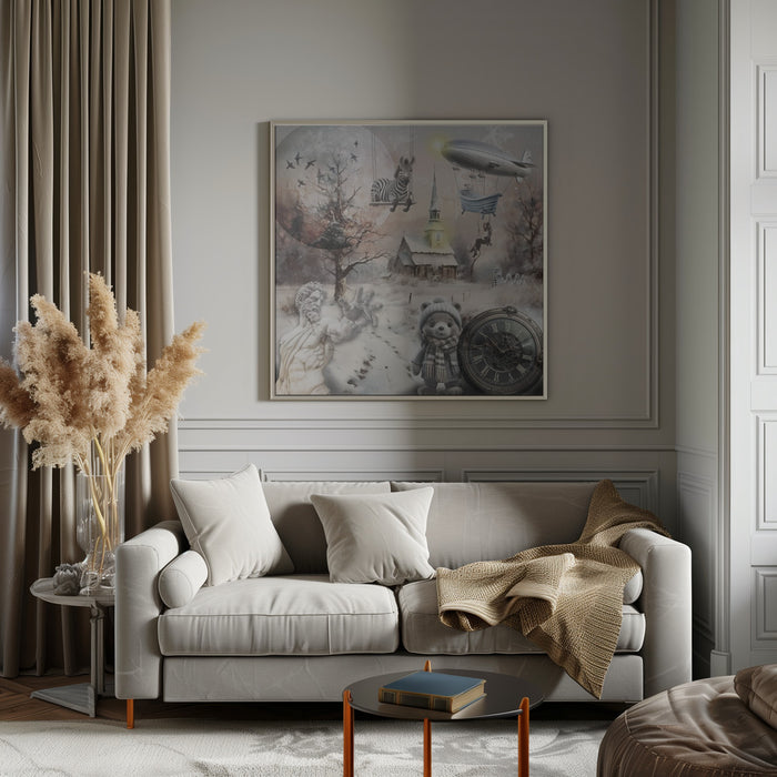 Crazy winter art by Rafal Kulik Square Canvas Print Art for Modern Home Decor. Decorate your office or living room with canvas artwork