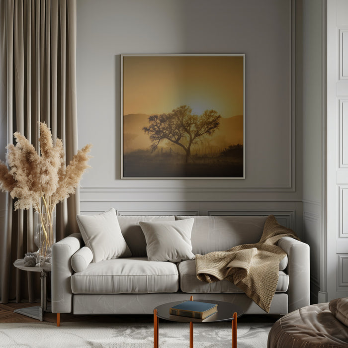 Golden Sunrise by Piet Flour Square Canvas Print Art for Modern Home Decor. Decorate your office or living room with canvas artwork