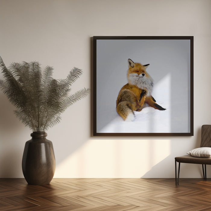 Winterfox by Pia Lindström Square Canvas Print Art for Modern Home Decor. Decorate your office or living room with canvas artwork