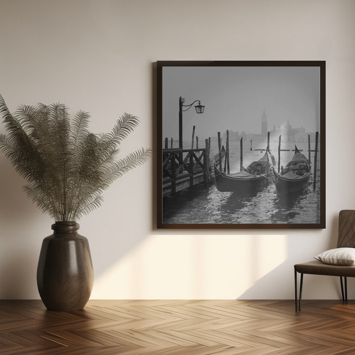 Morning in Venice by YuppiDu Square Canvas Print Art for Modern Home Decor. Decorate your office or living room with canvas artwork