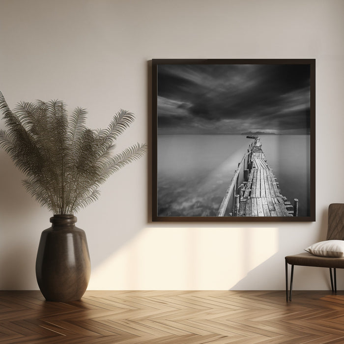 Long Pier by George Digalakis Square Canvas Print Art for Modern Home Decor. Decorate your office or living room with canvas artwork