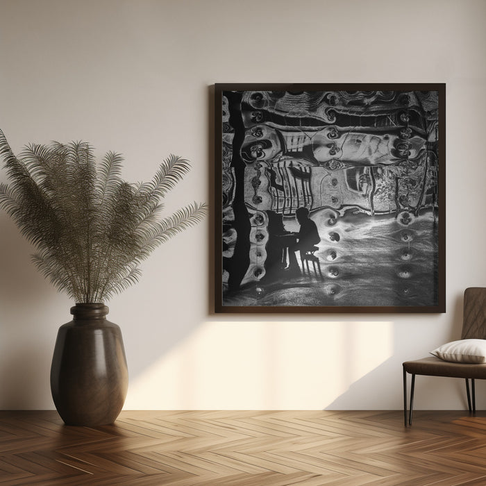 Piano player by Wilma Wijers Smeets Square Canvas Print Art for Modern Home Decor. Decorate your office or living room with canvas artwork