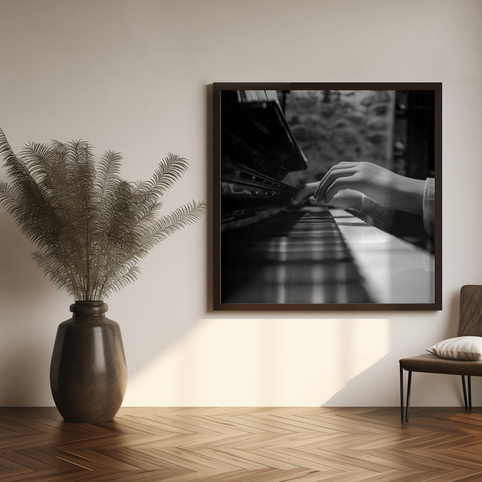More music please by Marco Antonio Cobo Square Canvas Print Art for Modern Home Decor. Decorate your office or living room with canvas artwork