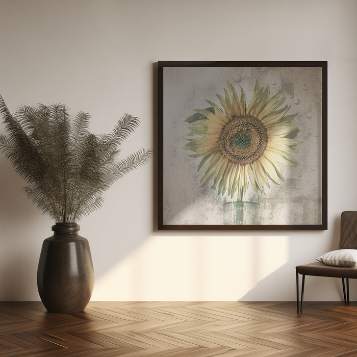 sunflower by Kerstin Kaufmann Square Canvas Print Art for Modern Home Decor. Decorate your office or living room with canvas artwork