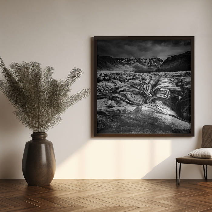 The Black Glacier by George Digalakis Square Canvas Print Art for Modern Home Decor. Decorate your office or living room with canvas artwork
