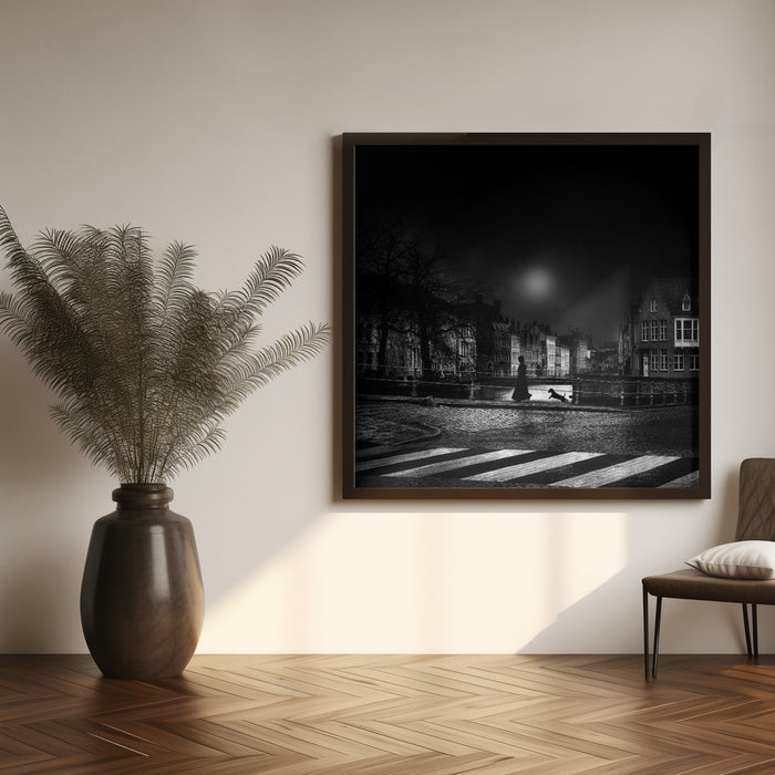 Moonlight stroll by Piet Flour Square Canvas Print Art for Modern Home Decor. Decorate your office or living room with canvas artwork