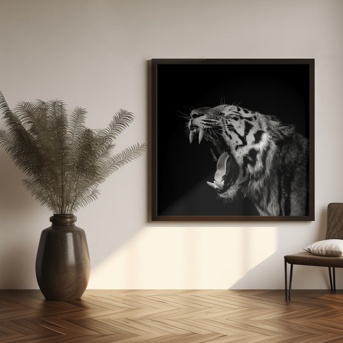 Primal Yawn #4 Square Canvas Art  Christian Meermann 