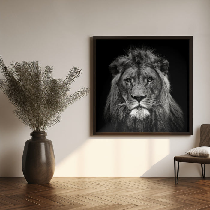Young Male Lion Square Canvas Art  Christian Meermann 