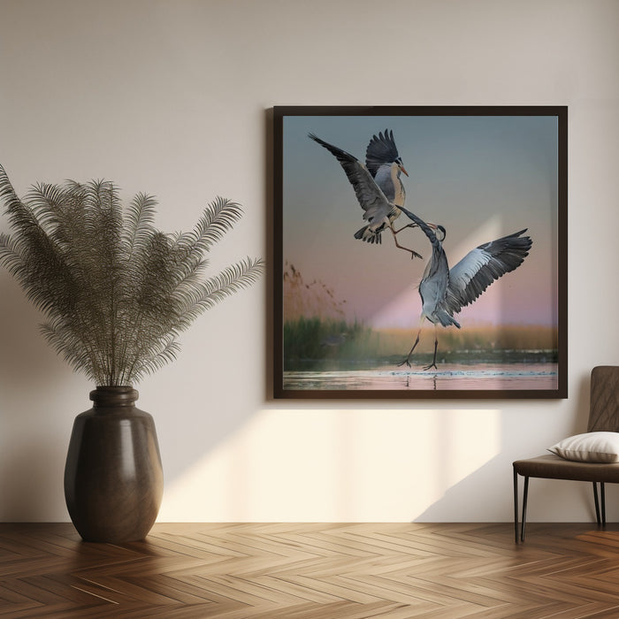Fighting by Jun Zuo Square Canvas Print Art for Modern Home Decor. Decorate your office or living room with canvas artwork