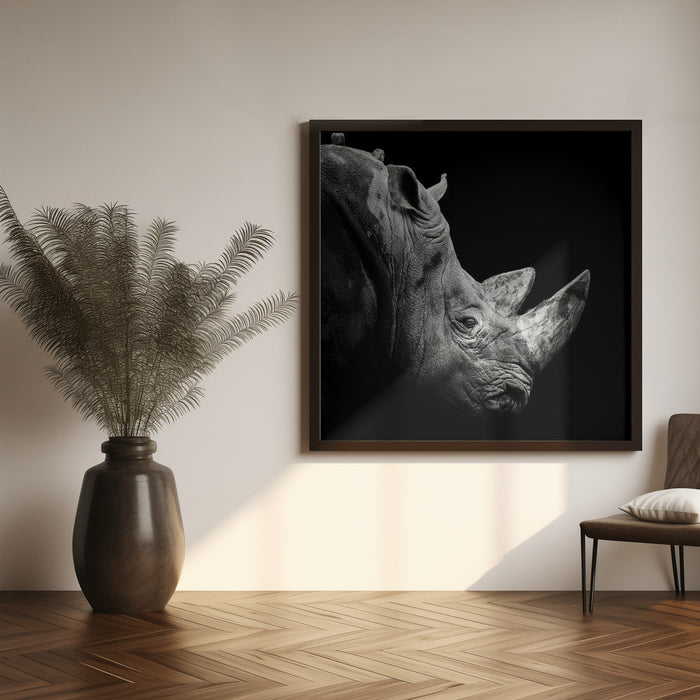 Rhino by Christian Meermann Square Canvas Print Art for Modern Home Decor. Decorate your office or living room with canvas artwork