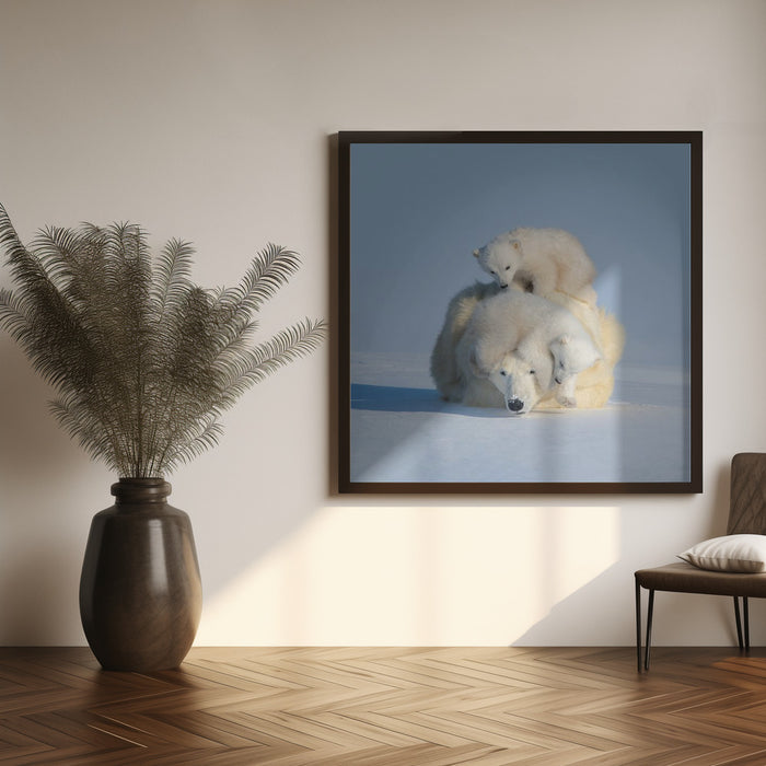 Patient mom by Hao Jiang Square Canvas Print Art for Modern Home Decor. Decorate your office or living room with canvas artwork