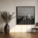 Charcoal Hexagons Square Canvas Art  Elisabeth Fredriksson 