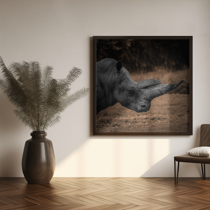 Rhinoceros by Georgios Tsikiridis Square Canvas Print Art for Modern Home Decor. Decorate your office or living room with canvas artwork
