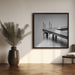 A jetty in a lake by Fred Louwen Square Canvas Print Art for Modern Home Decor. Decorate your office or living room with canvas artwork